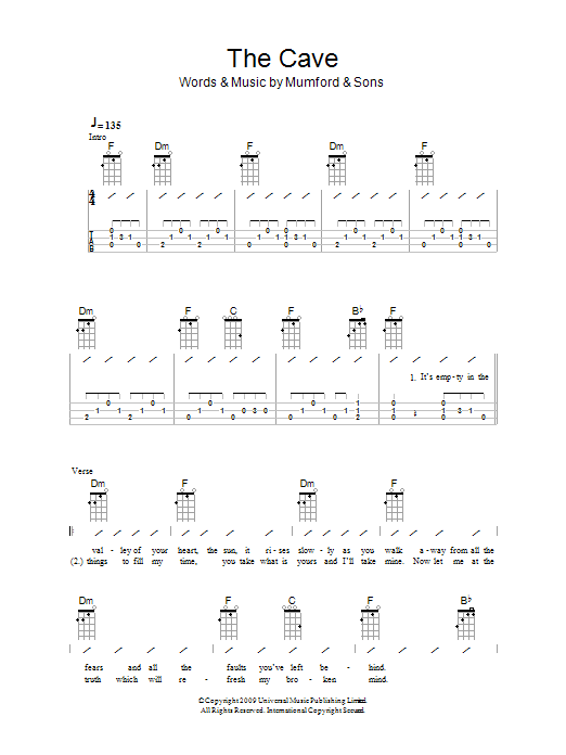 Download The Ukuleles The Cave Sheet Music