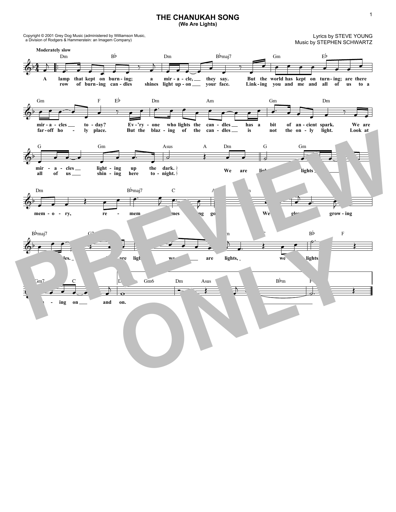 Download Steve Young The Chanukah Song (We Are Lights) Sheet Music