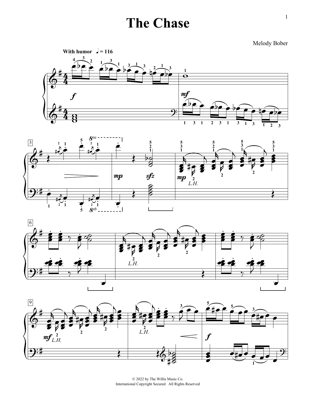 Download Melody Bober The Chase Sheet Music