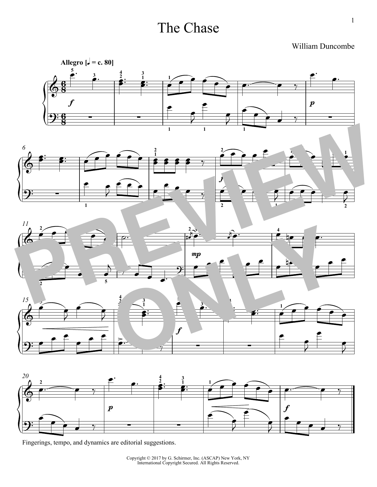 Download William Duncombe The Chase Sheet Music