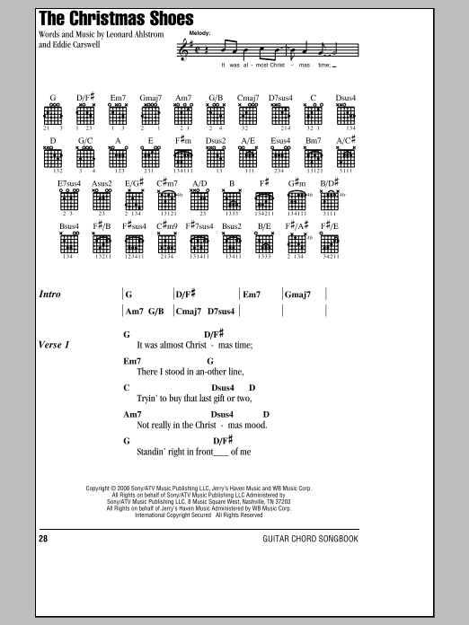 Download 3 Of Hearts The Christmas Shoes Sheet Music