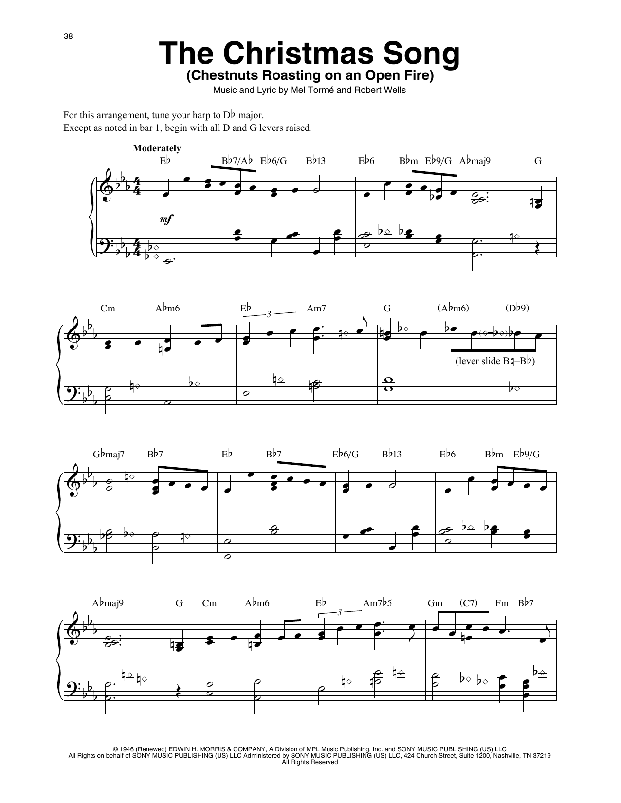 Mel Torme The Christmas Song (Chestnuts Roasting On An Open Fire) (arr. Maeve Gilchrist) sheet music notes printable PDF score