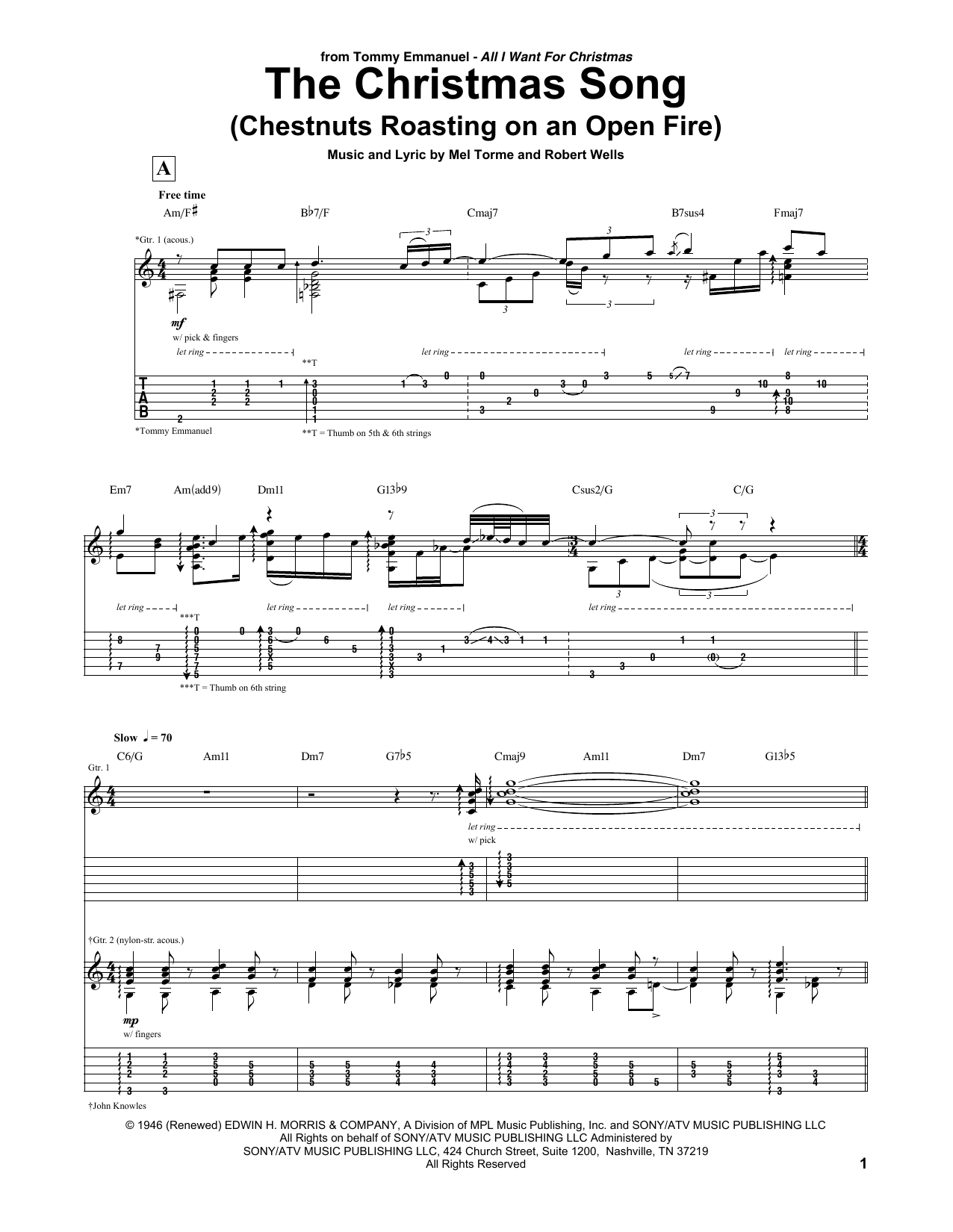 Download Tommy Emmanuel The Christmas Song (Chestnuts Roasting Sheet Music