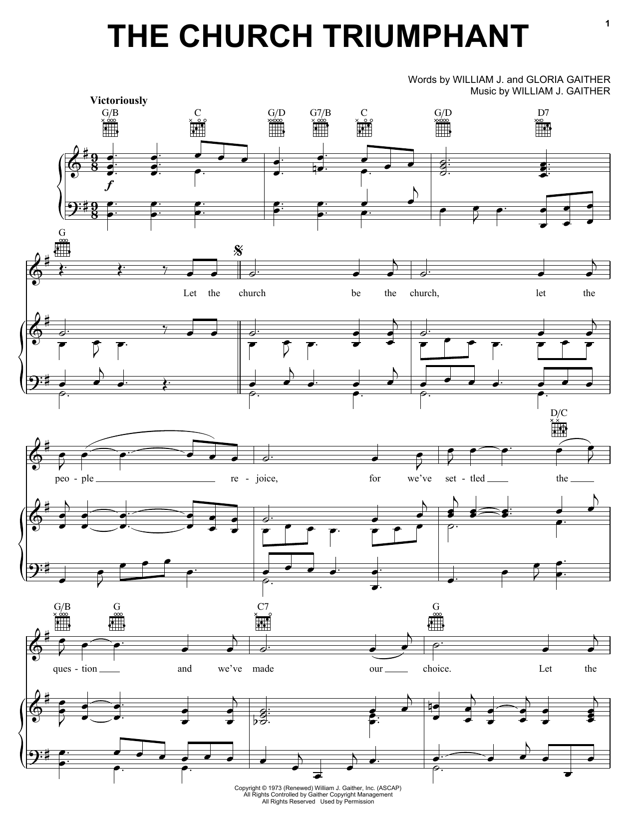 Download Bill & Gloria Gaither The Church Triumphant Sheet Music