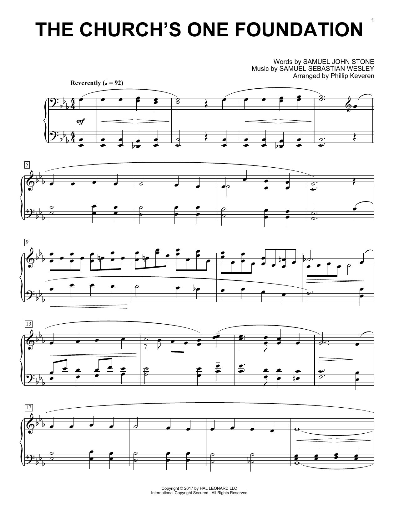 Download Phillip Keveren The Church's One Foundation Sheet Music