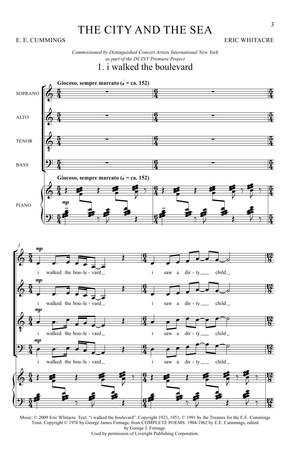 Download Eric Whitacre The City and the Sea Sheet Music