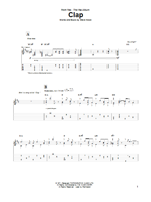 Download Yes The Clap Sheet Music
