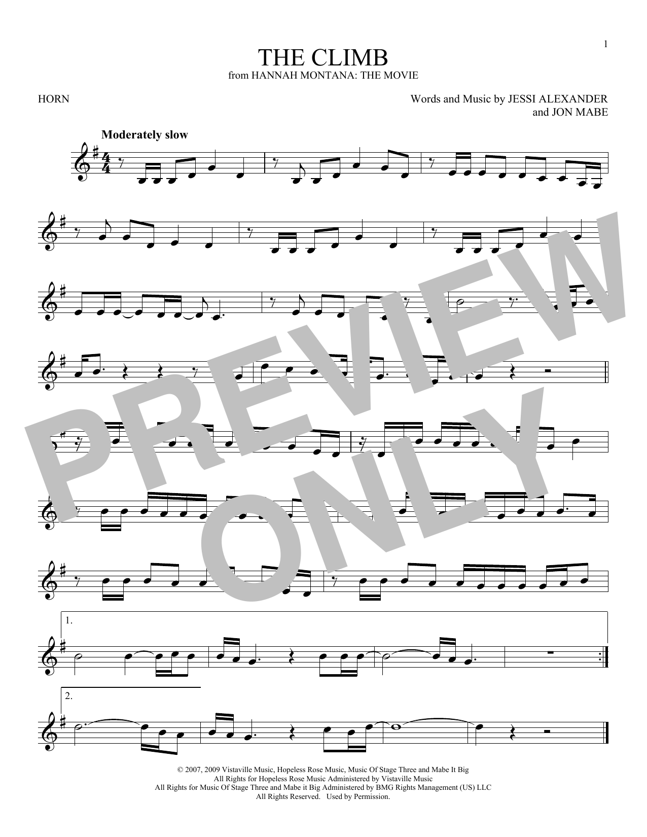 Download Miley Cyrus The Climb (from Hannah Montana: The Mov Sheet Music