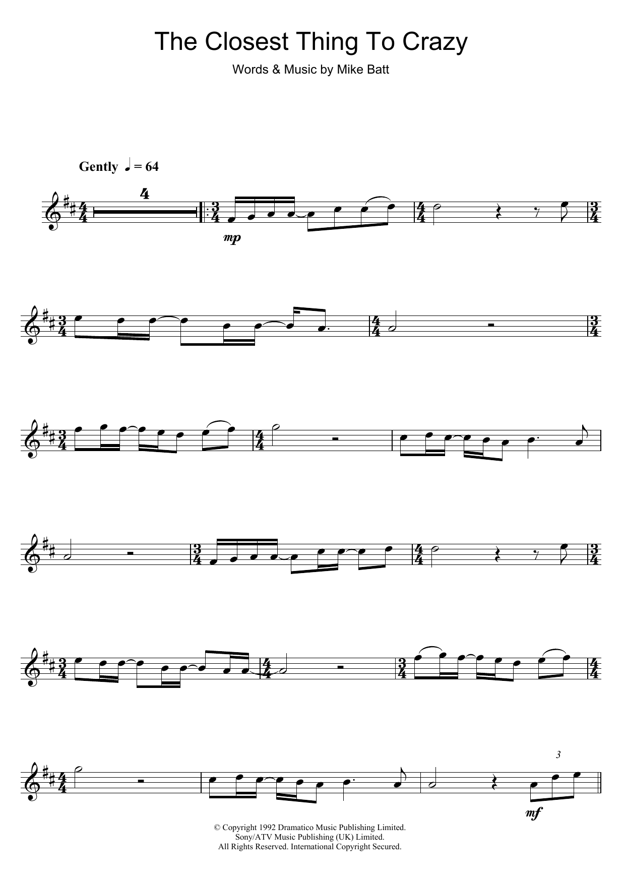 Download Katie Melua The Closest Thing To Crazy Sheet Music