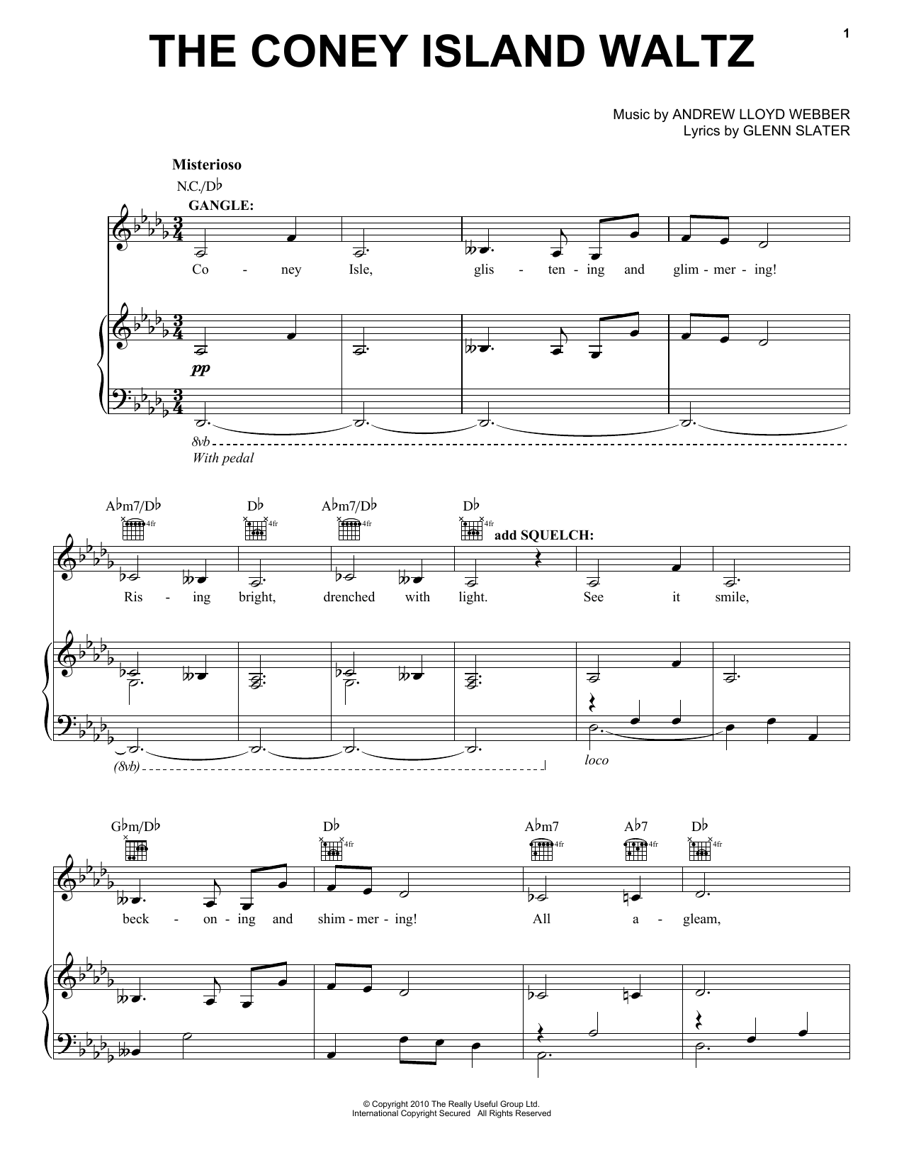 Download Andrew Lloyd Webber The Coney Island Waltz Sheet Music