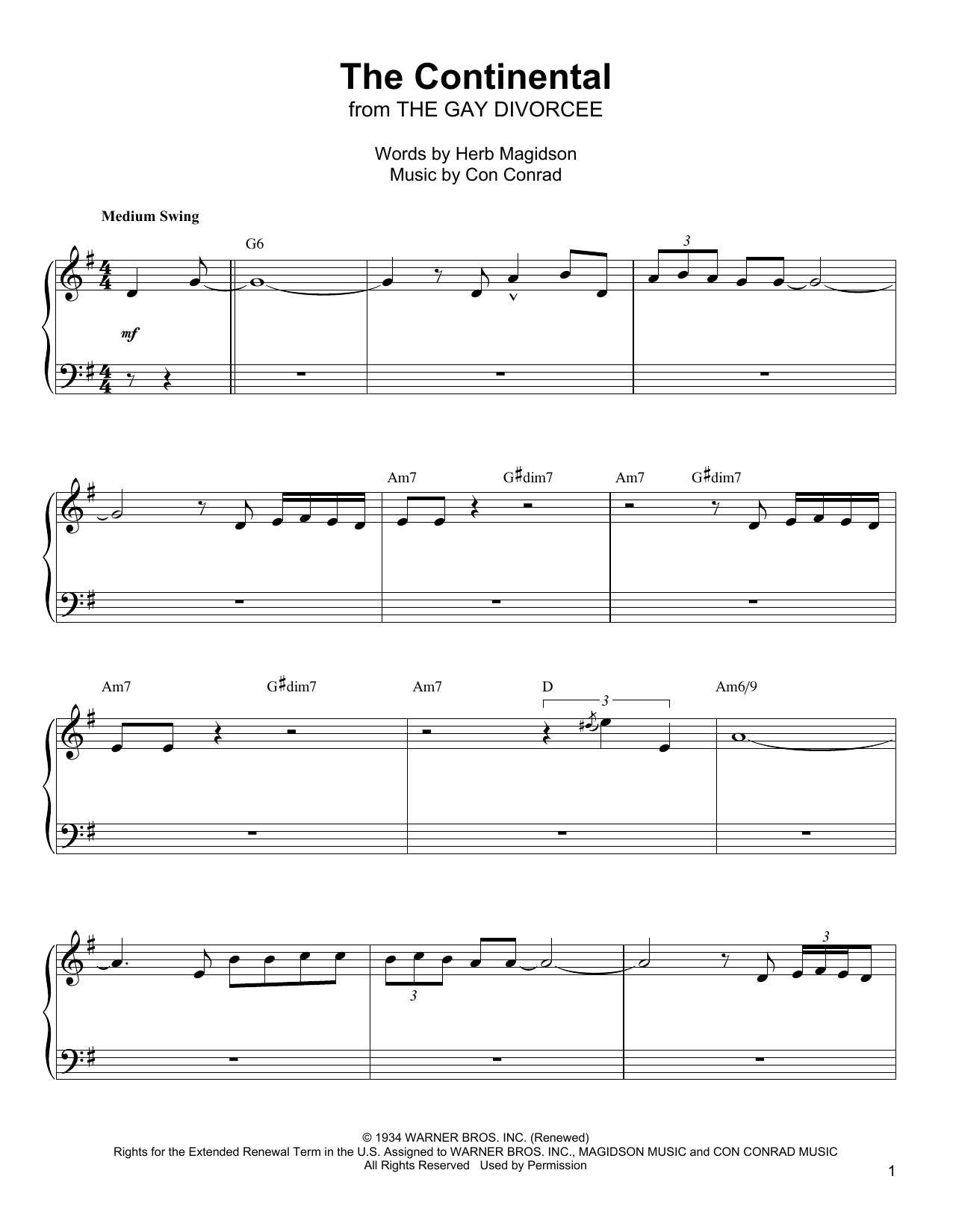 Download Oscar Peterson The Continental Sheet Music