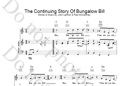 Download The Beatles The Continuing Story Of Bungalow Bill Sheet Music
