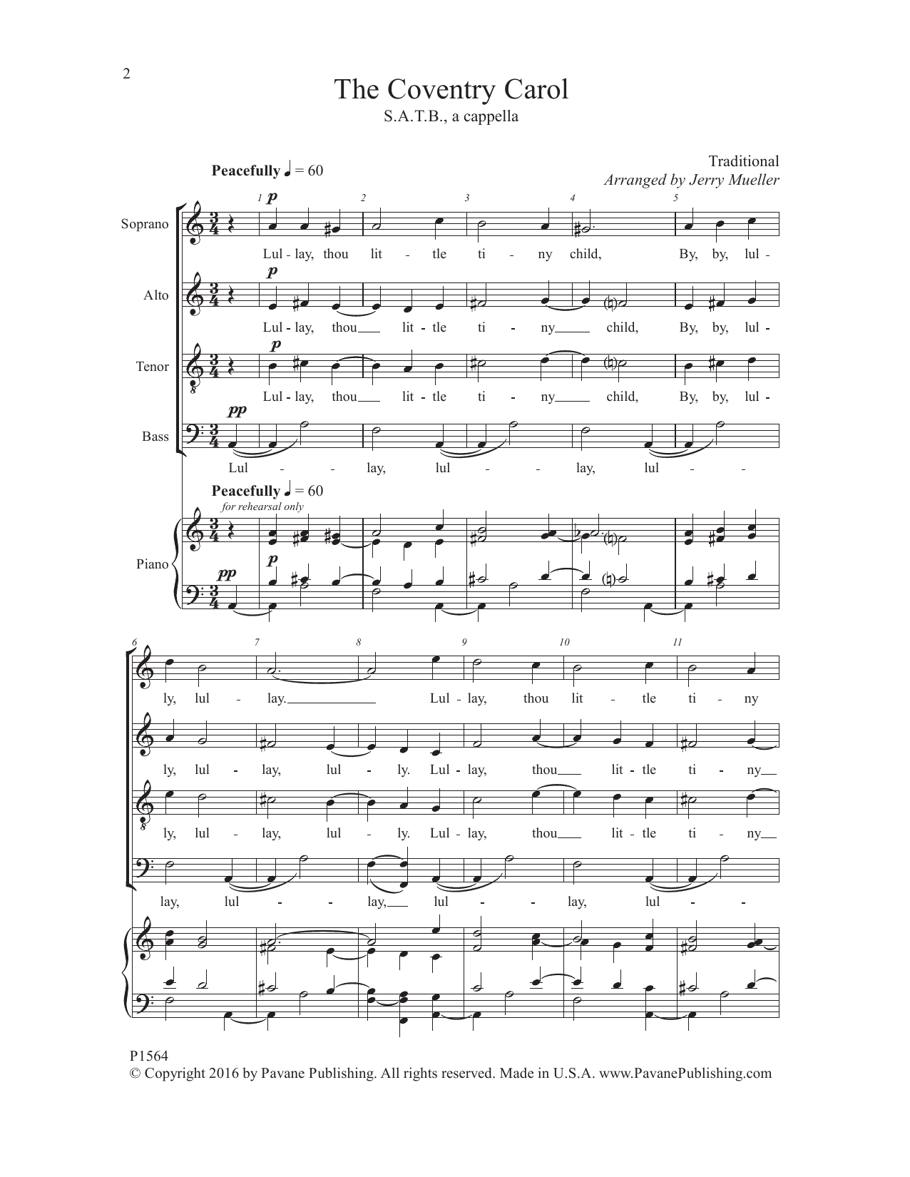 Download Jerry Mueller The Coventry Carol Sheet Music