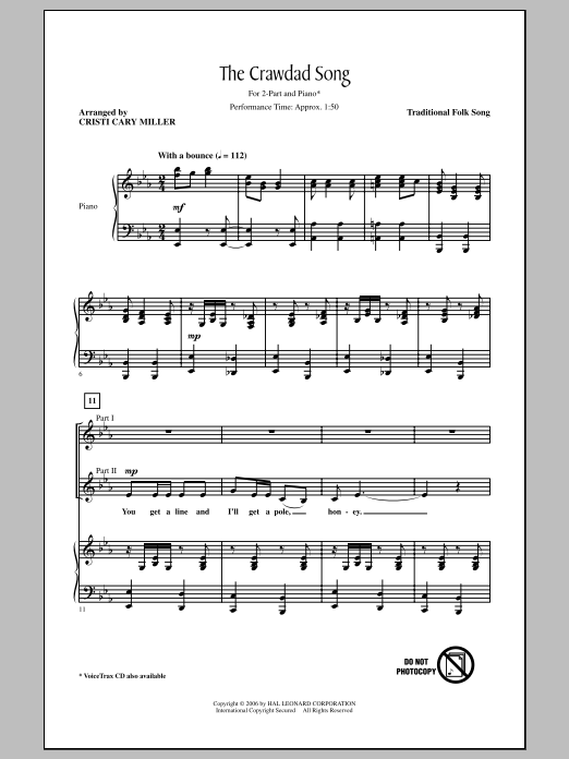 Download Cristi Cary Miller The Crawdad Song Sheet Music