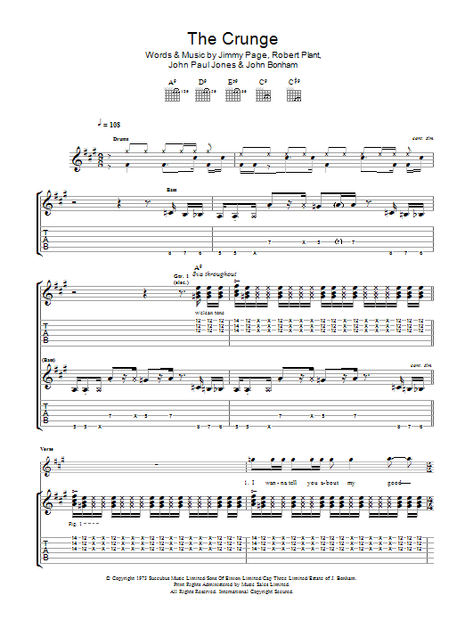 Download Led Zeppelin The Crunge Sheet Music