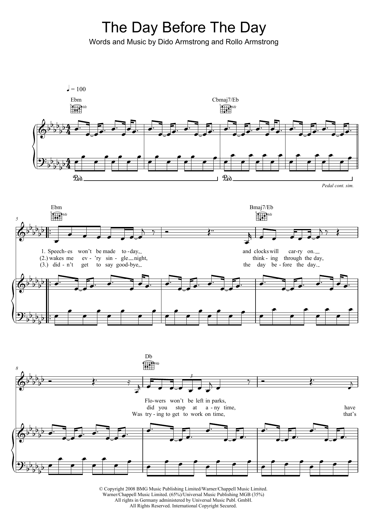 Download Dido The Day Before The Day Sheet Music