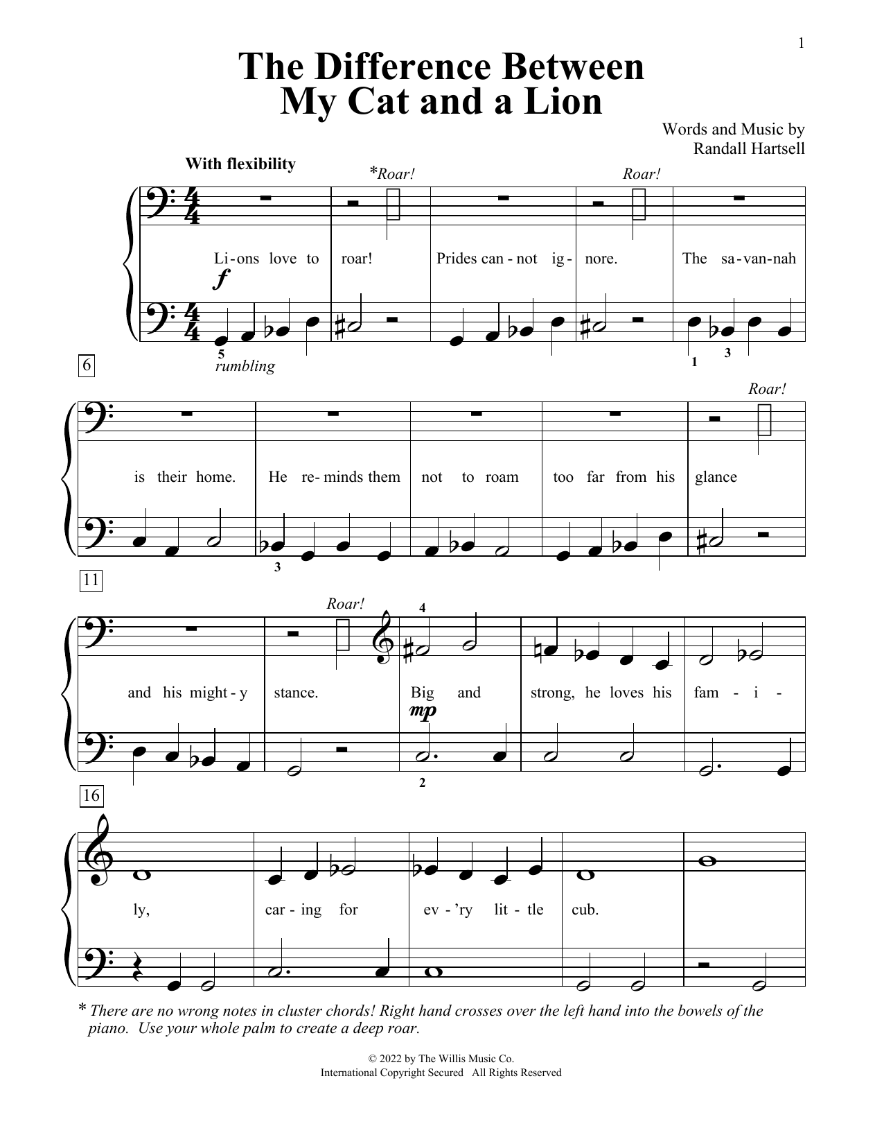 Download Randall Hartsell The Difference Between My Cat And A Lio Sheet Music