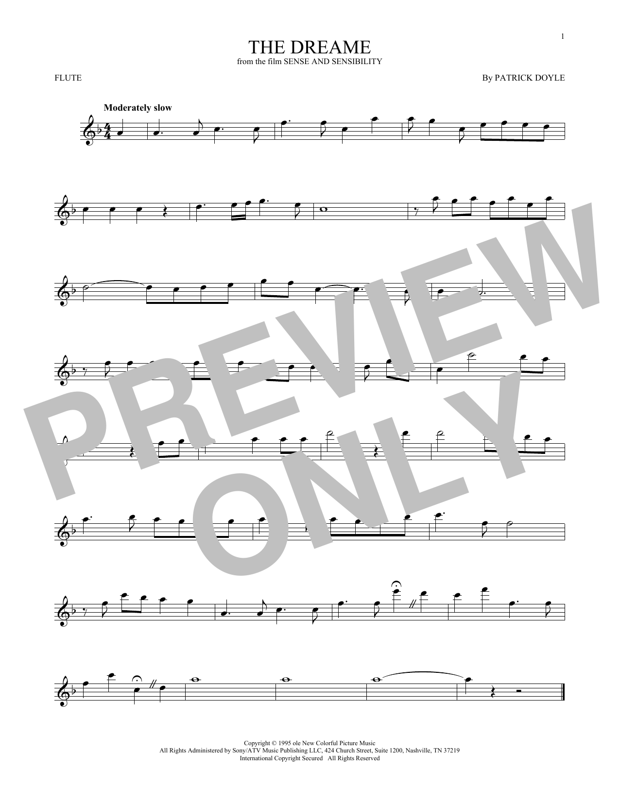 Download Patrick Doyle The Dreame Sheet Music