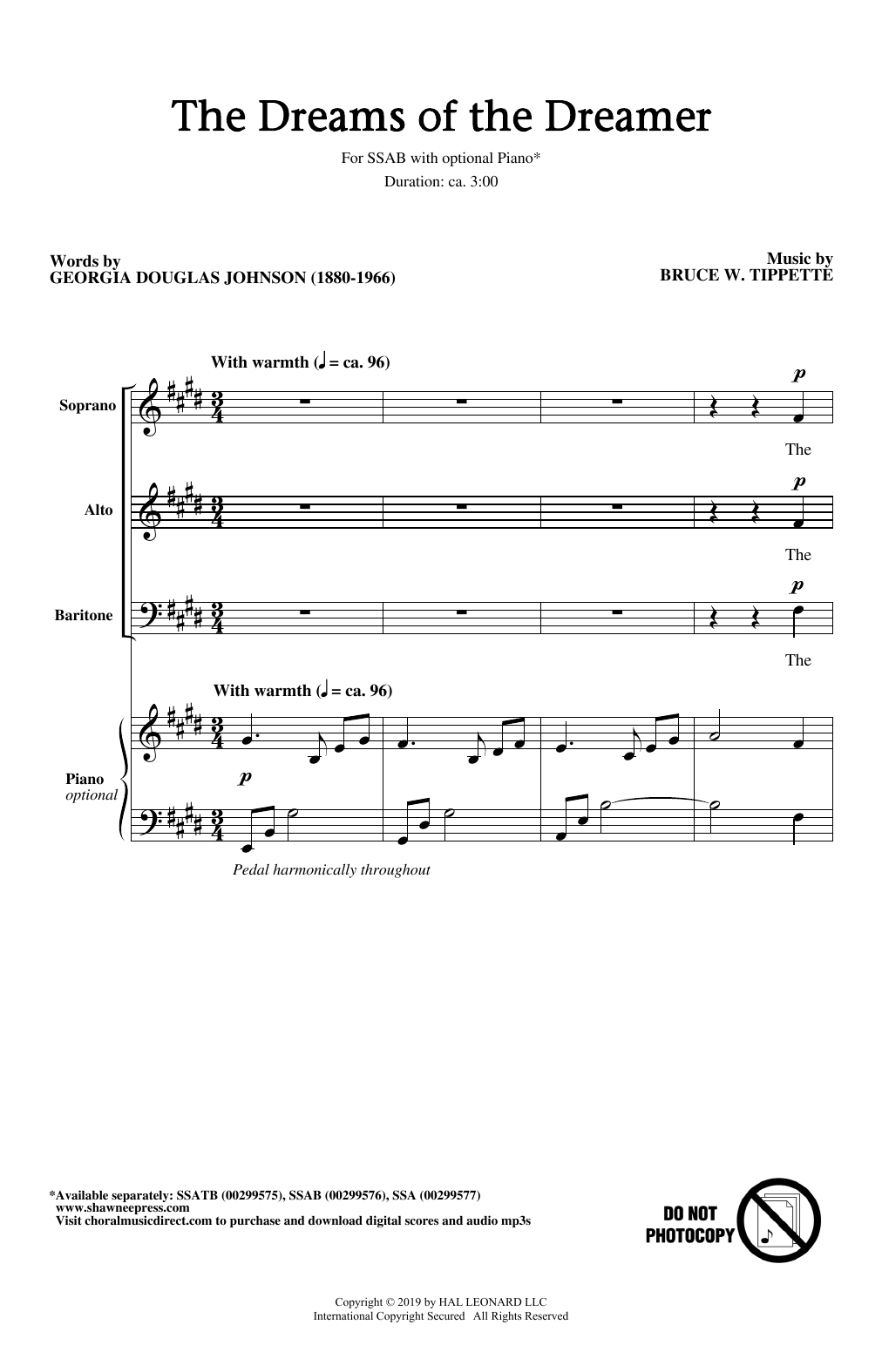 Download Georgia Douglas Johnson and Bruce W. The Dreams Of The Dreamer Sheet Music