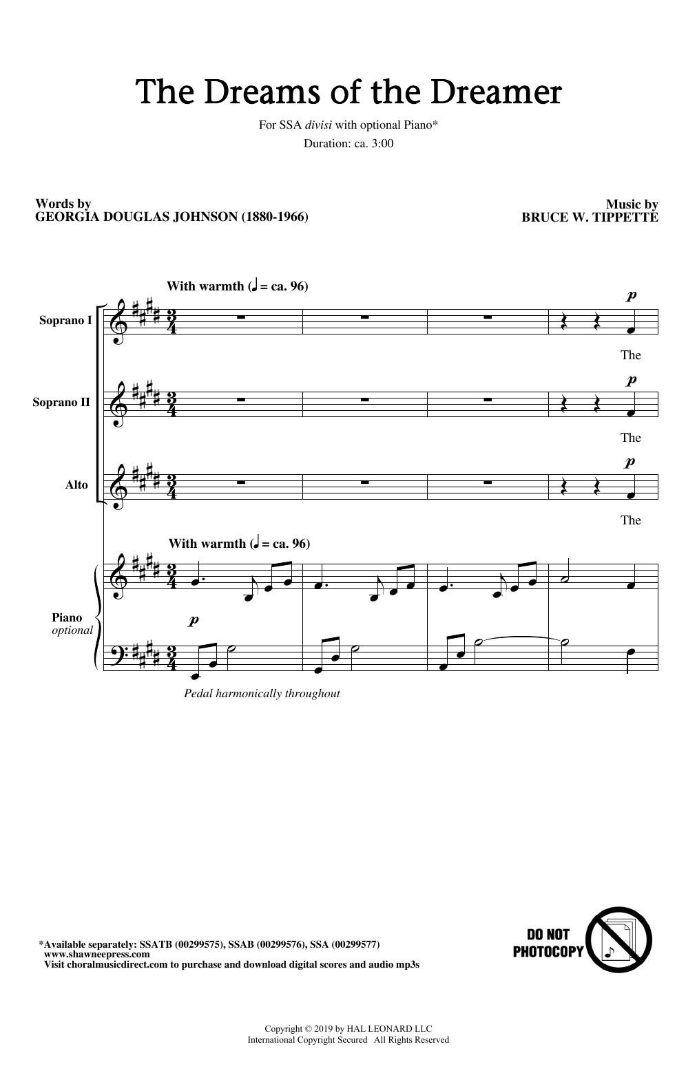 Download Georgia Douglas Johnson and Bruce W. The Dreams Of The Dreamer Sheet Music
