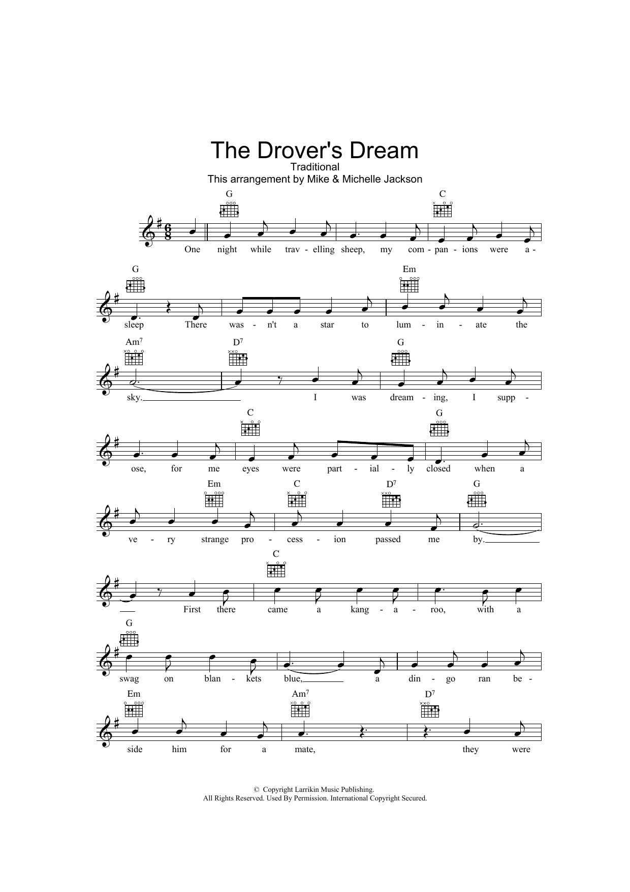 Download Traditional The Drover's Dream Sheet Music