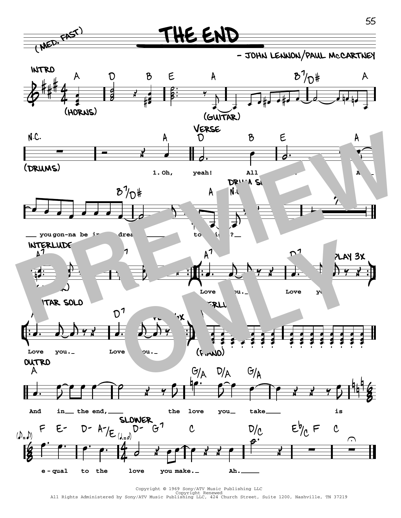 Download The Beatles The End [Jazz version] Sheet Music