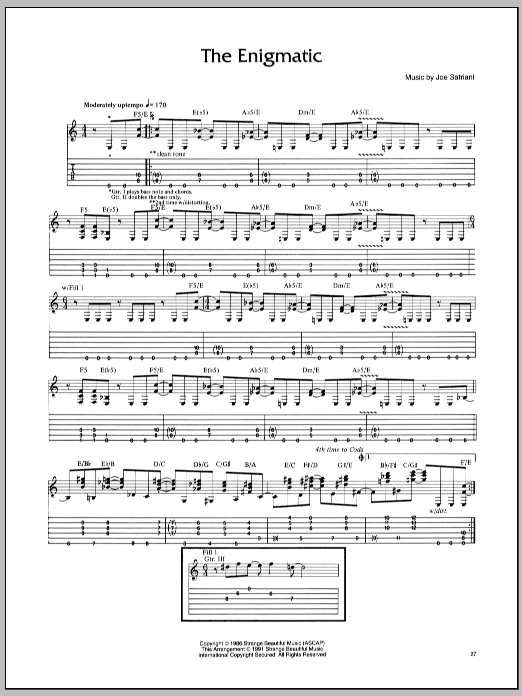 Download Joe Satriani The Enigmatic Sheet Music