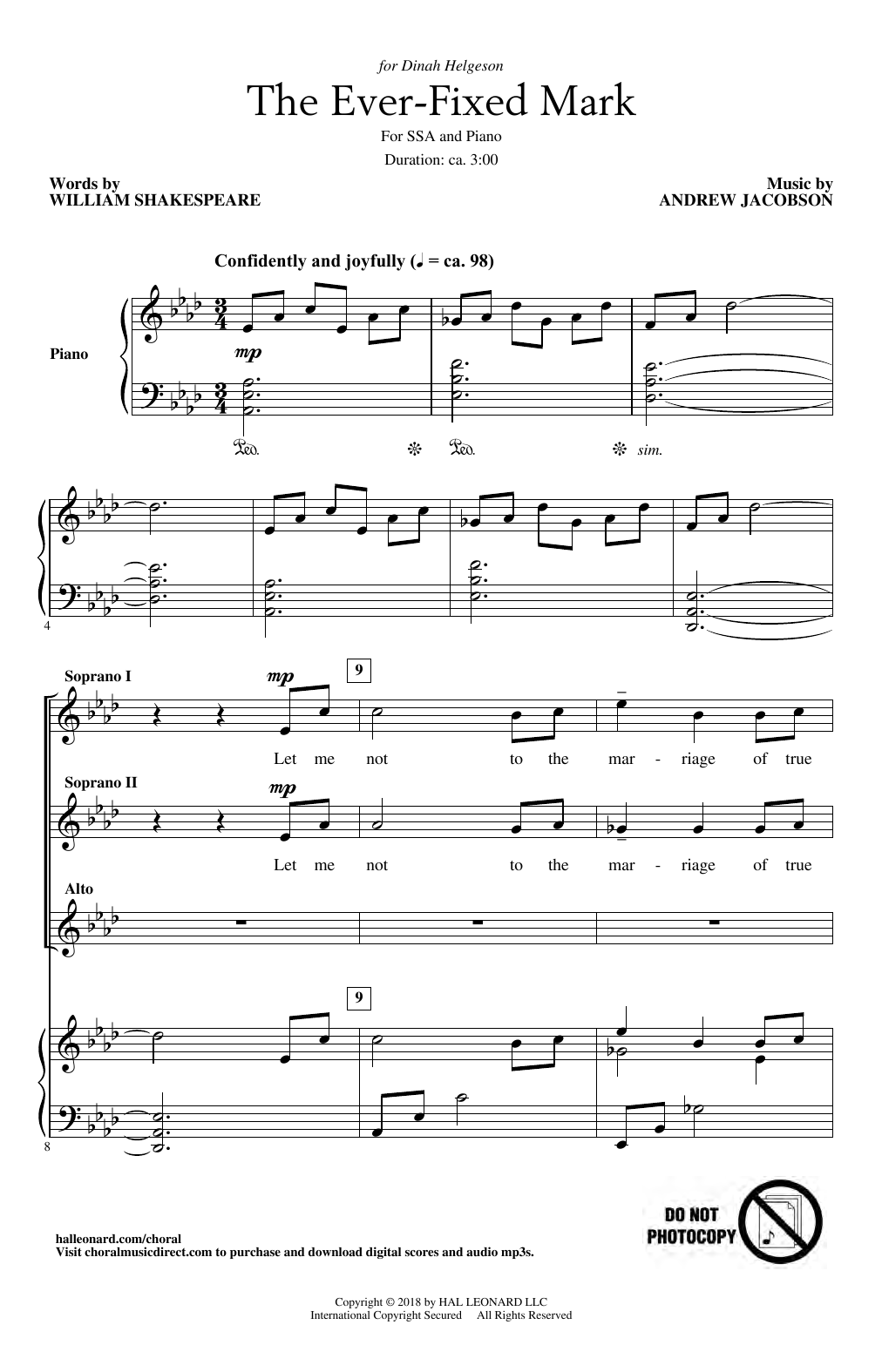 Download Andrew Jacobson The Ever Fixed Mark Sheet Music