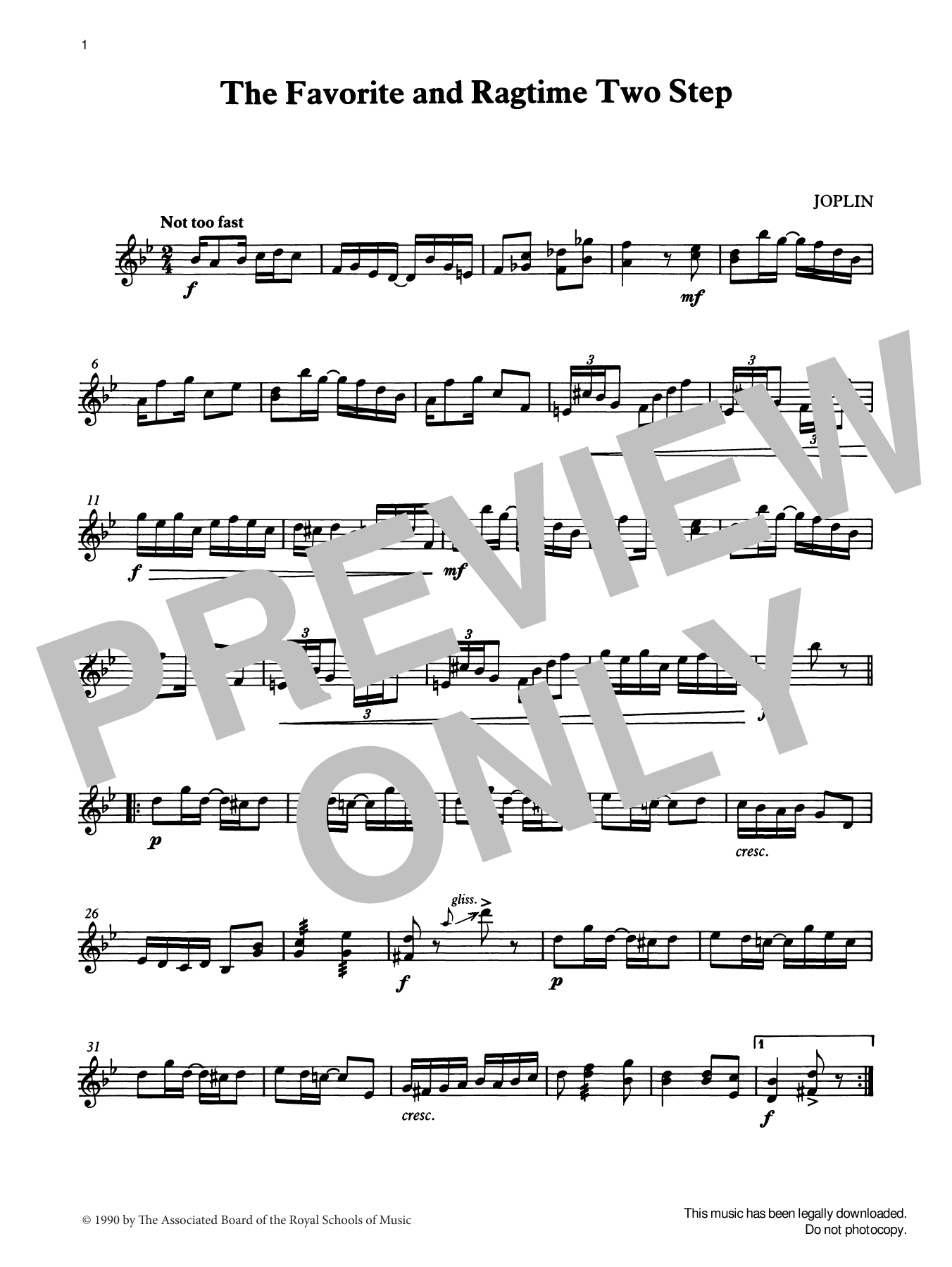 Download Scott Joplin The Favorite and Ragtime Two Step from Sheet Music