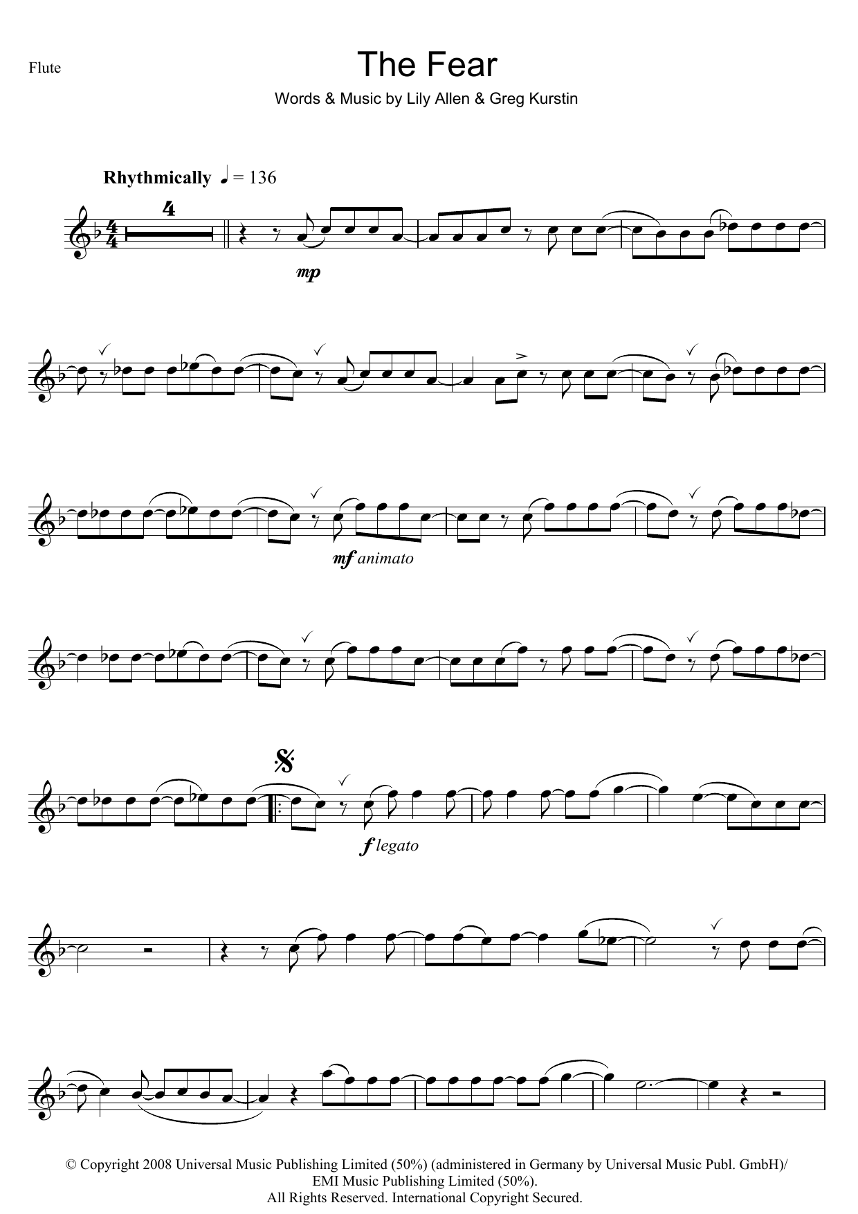 Download Lily Allen The Fear Sheet Music