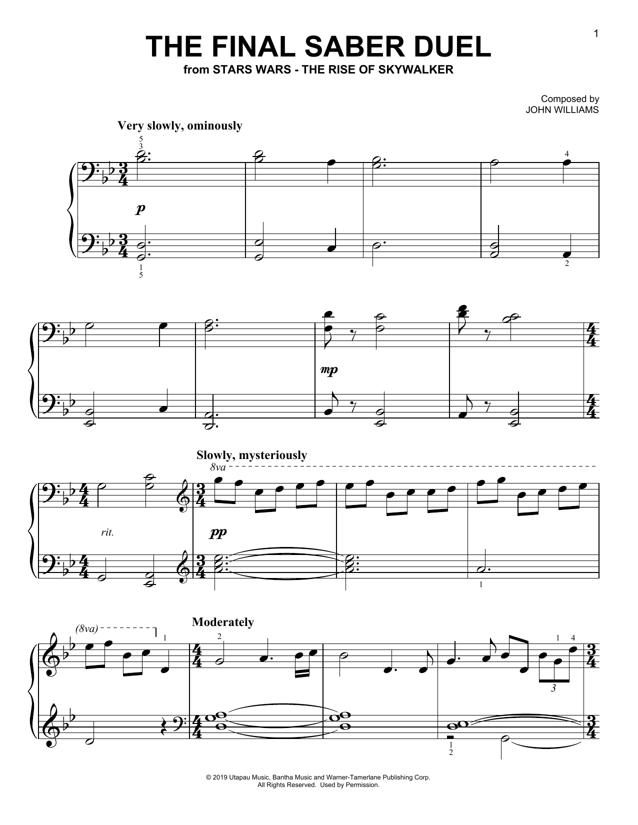 Download John Williams The Final Saber Duel (from The Rise Of Sheet Music