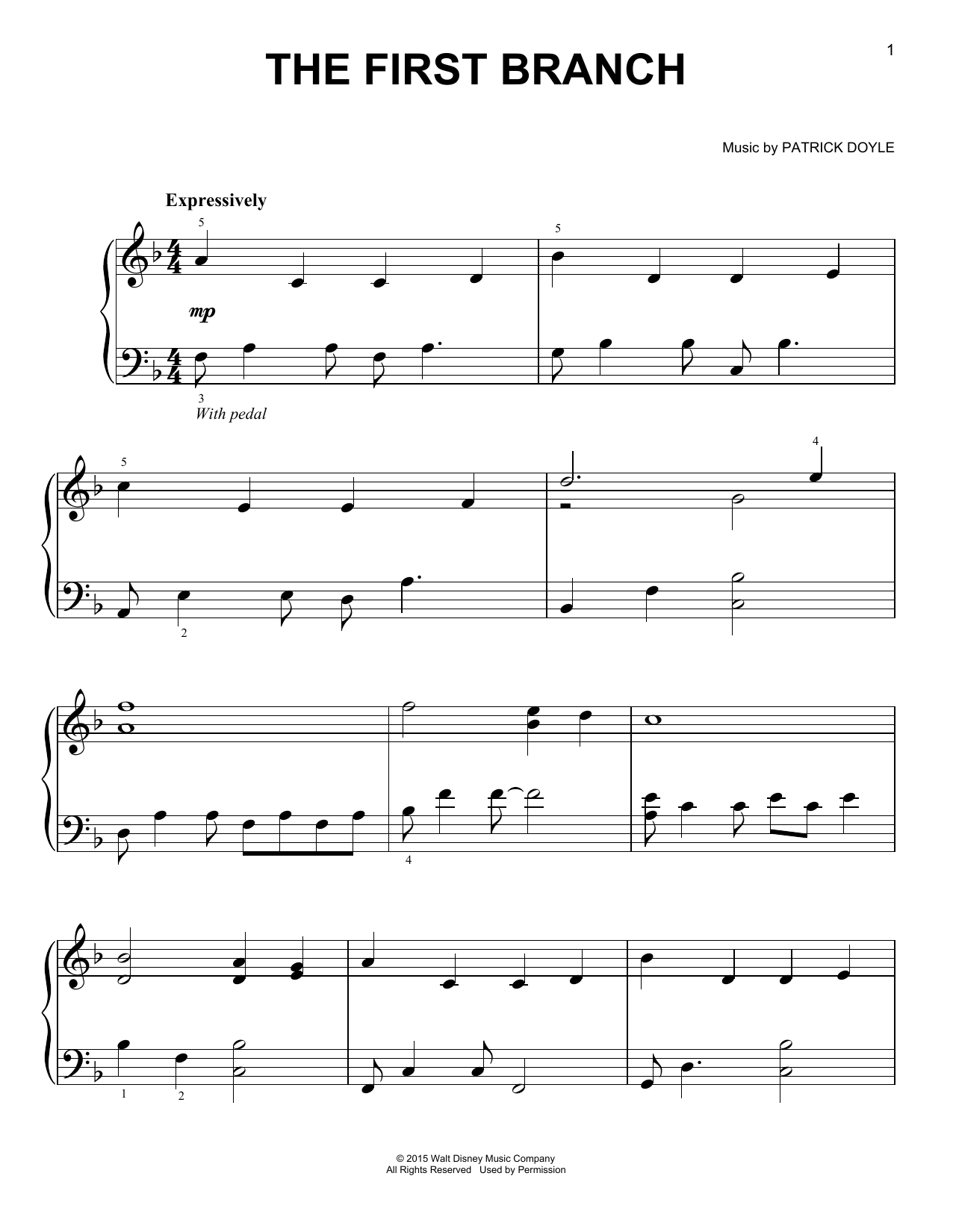 Download Patrick Doyle The First Branch Sheet Music