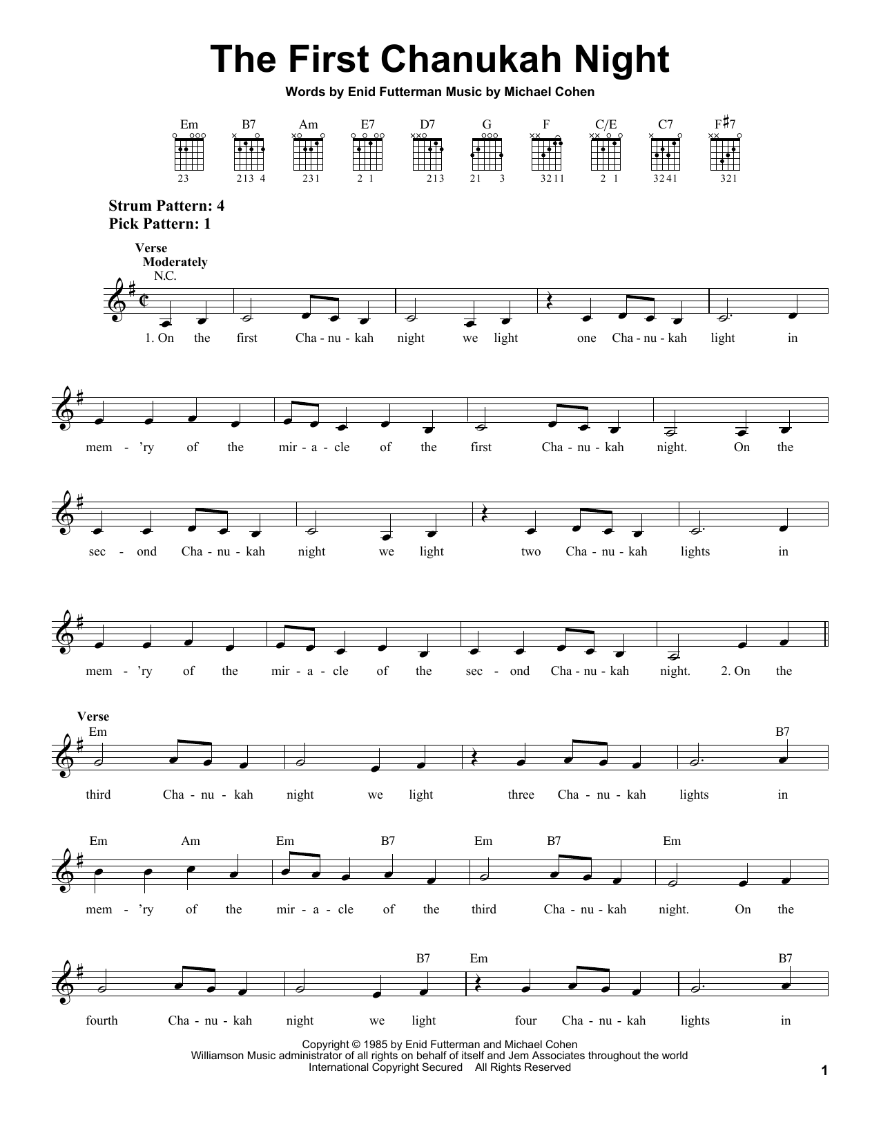 Download Enid Futterman The First Chanukah Night Sheet Music