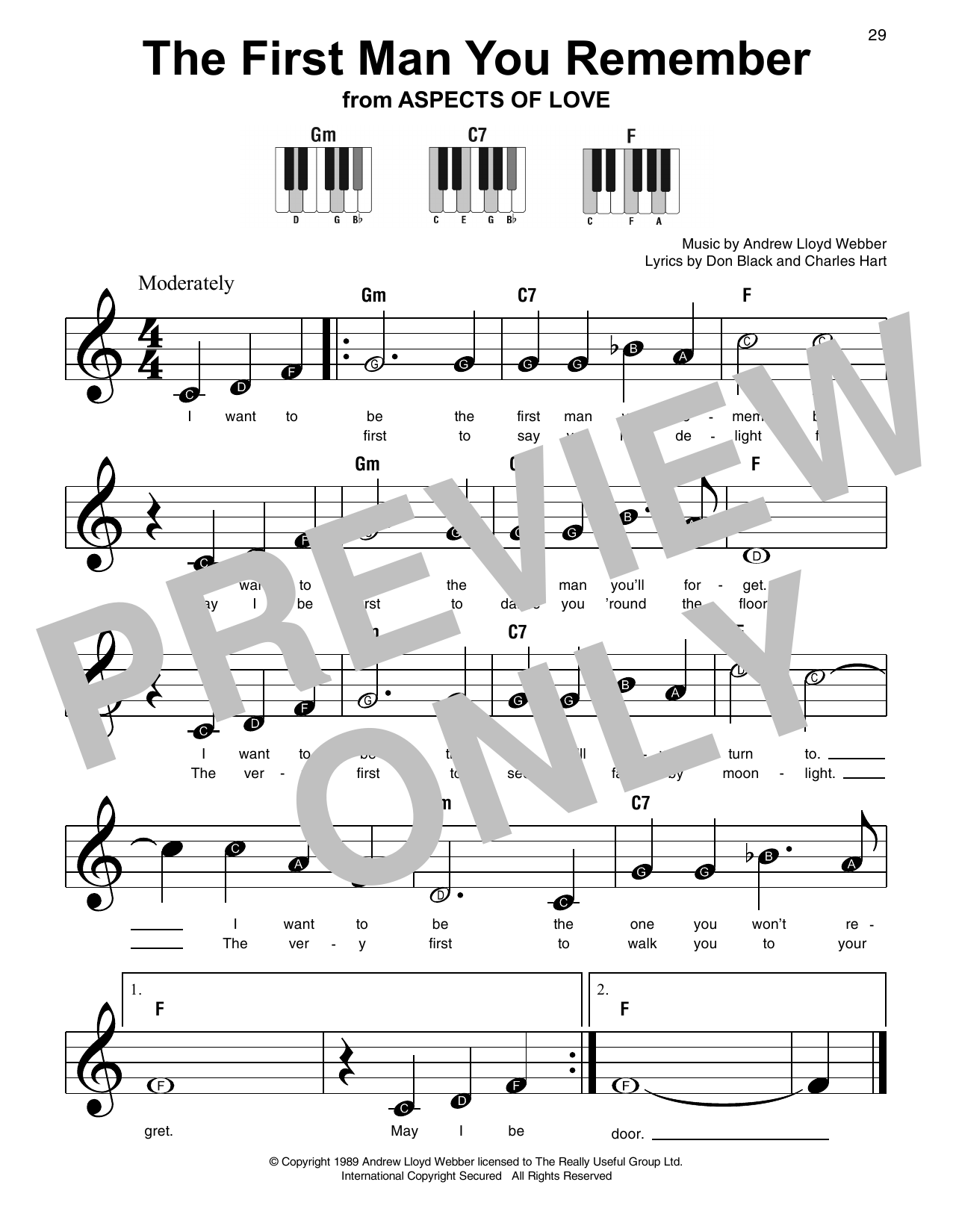 Download Andrew Lloyd Webber The First Man You Remember Sheet Music