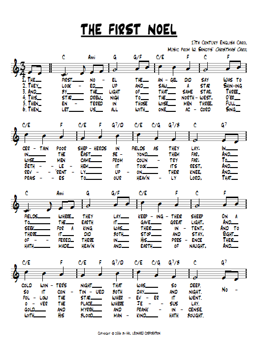 Download Traditional Carol The First Noel Sheet Music