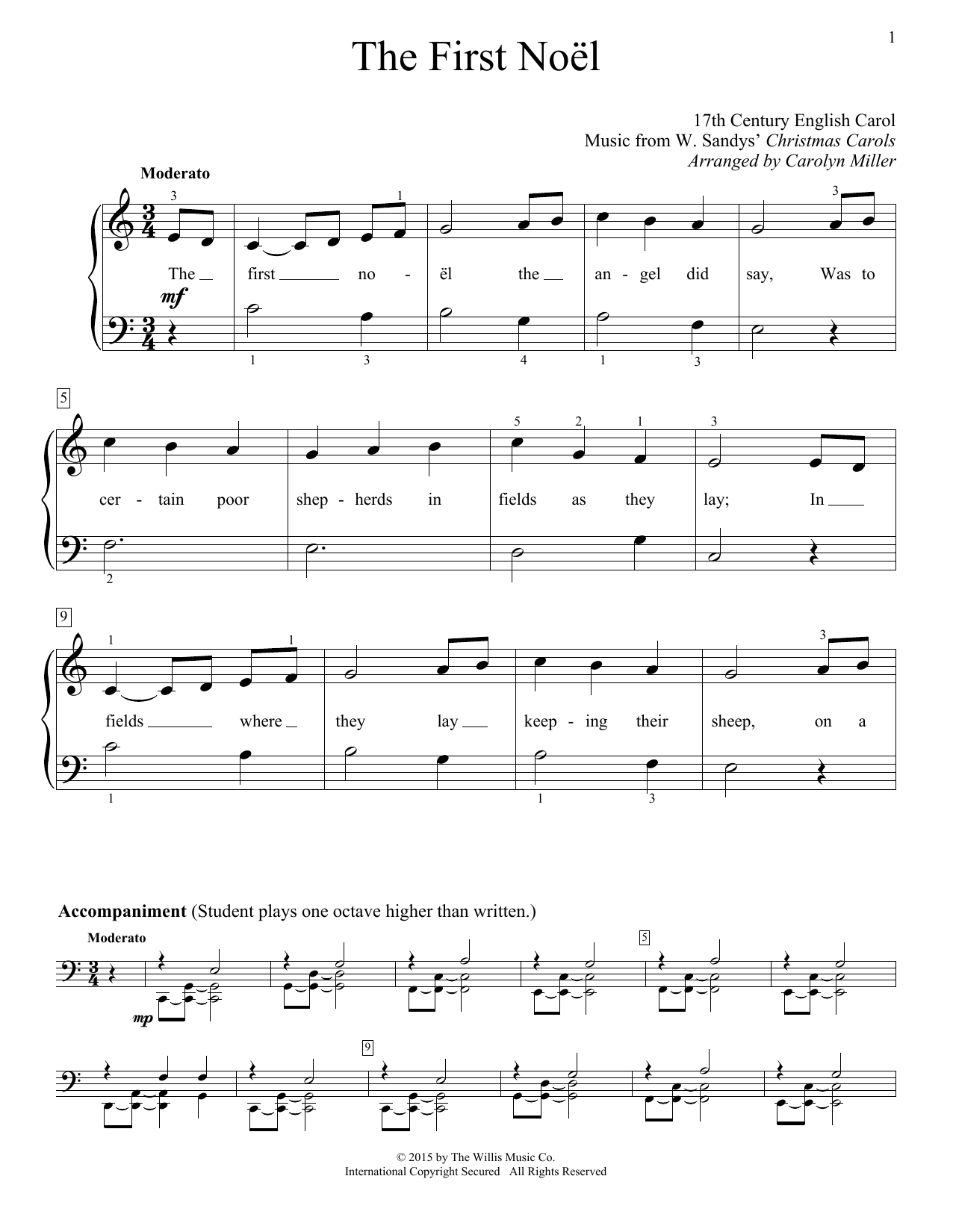 Download Christmas Carol The First Noel Sheet Music