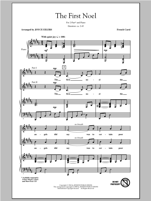 Download Traditional Carol The First Noel (arr. Joyce Eilers) Sheet Music