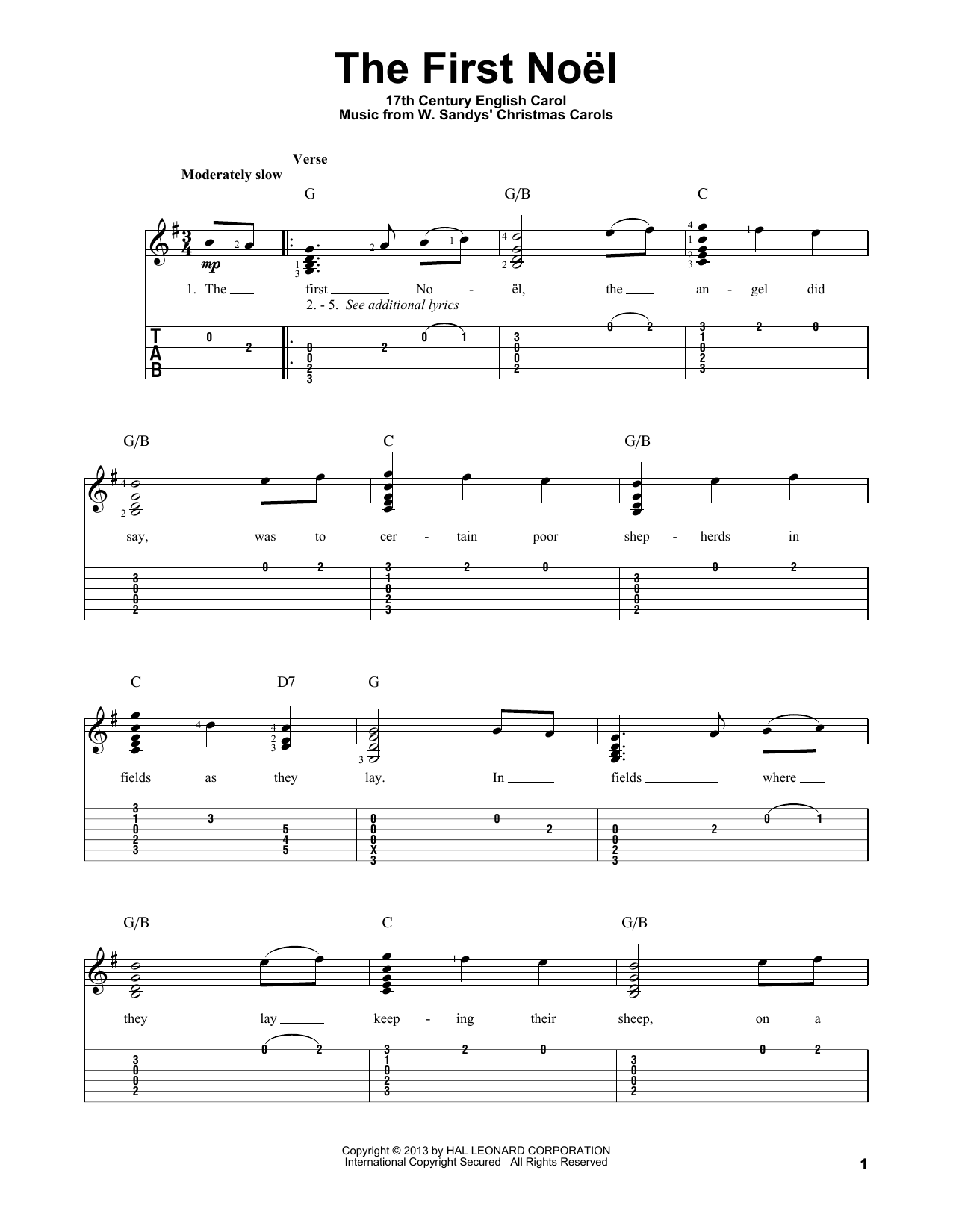 Download Traditional The First Noel Sheet Music