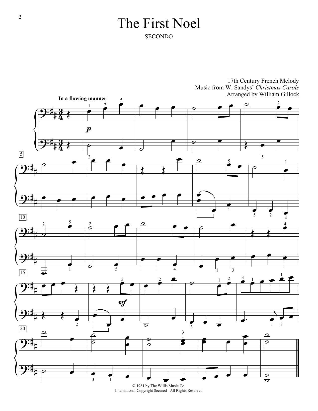 Download William Gillock The First Noel Sheet Music
