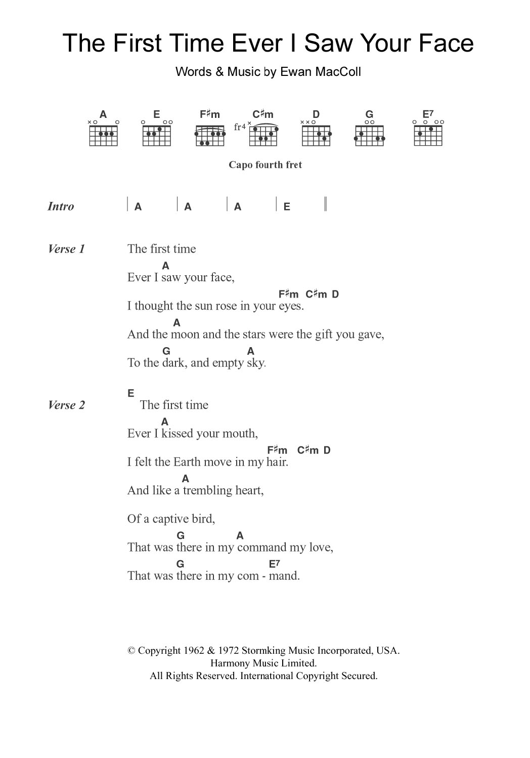 Download Alison Moyet The First Time Ever I Saw Your Face Sheet Music