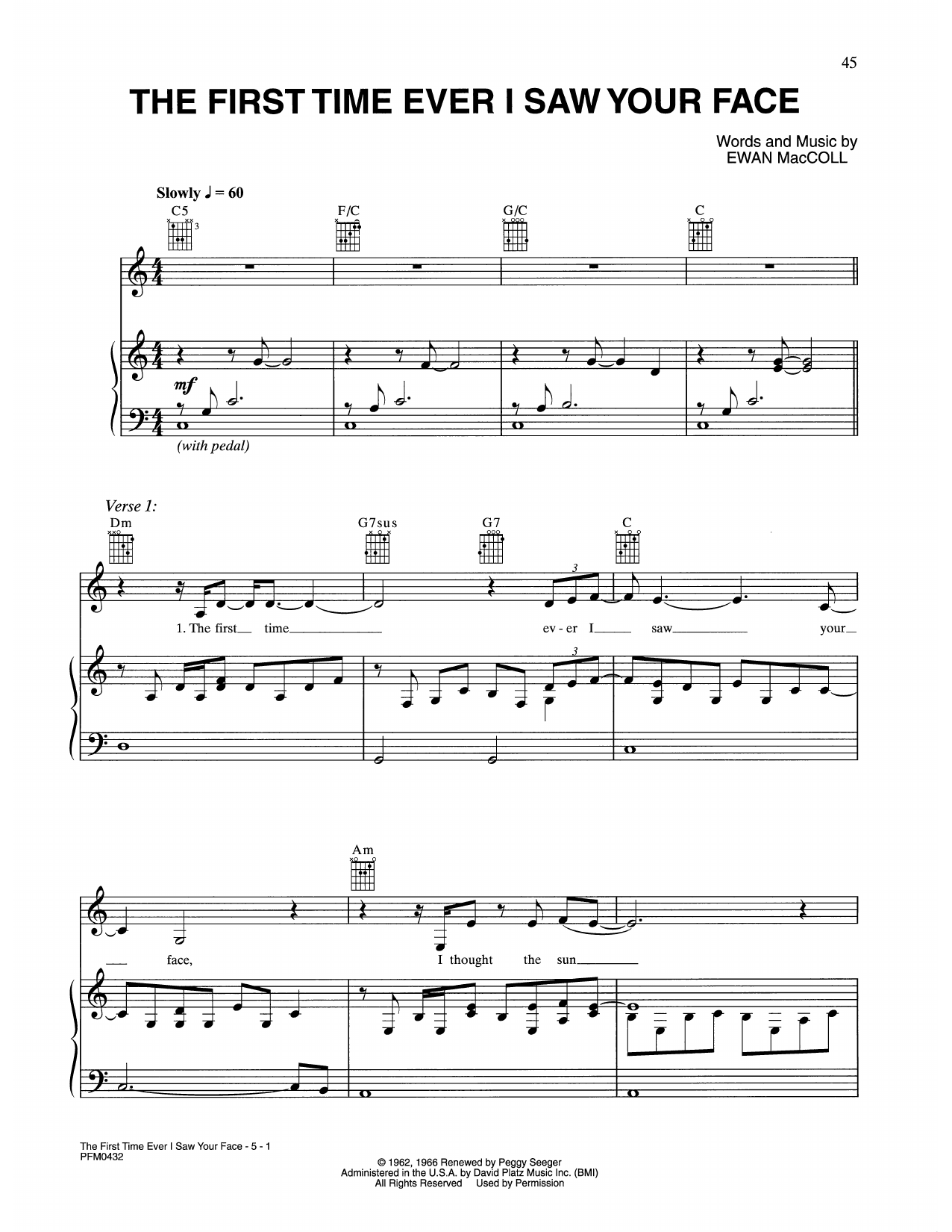 Download Celine Dion The First Time Ever I Saw Your Face Sheet Music
