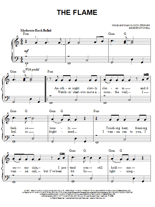 Download Cheap Trick The Flame Sheet Music