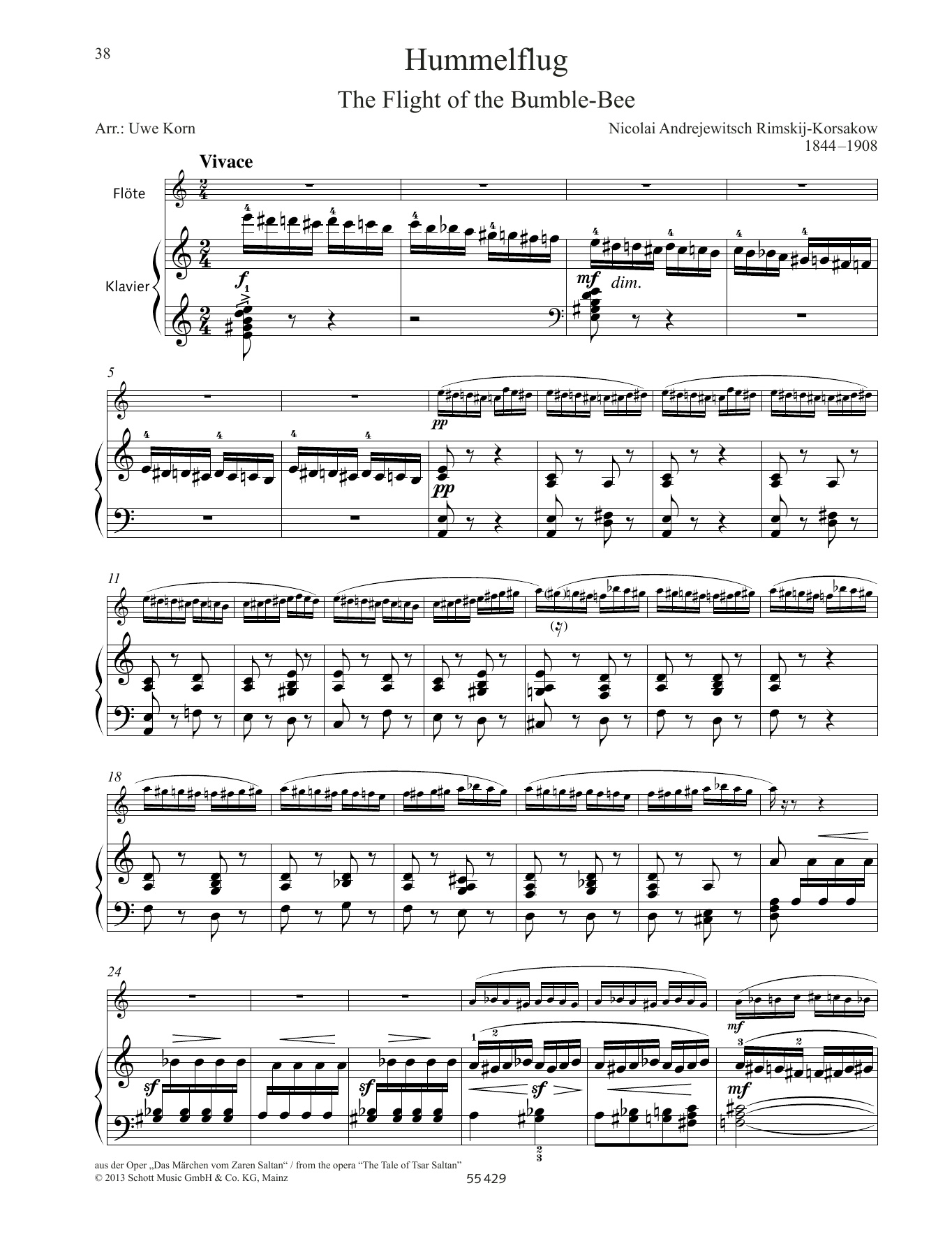 Download Nikolai Rimsky-Korsakov The Flight of the Bumble-bee Sheet Music
