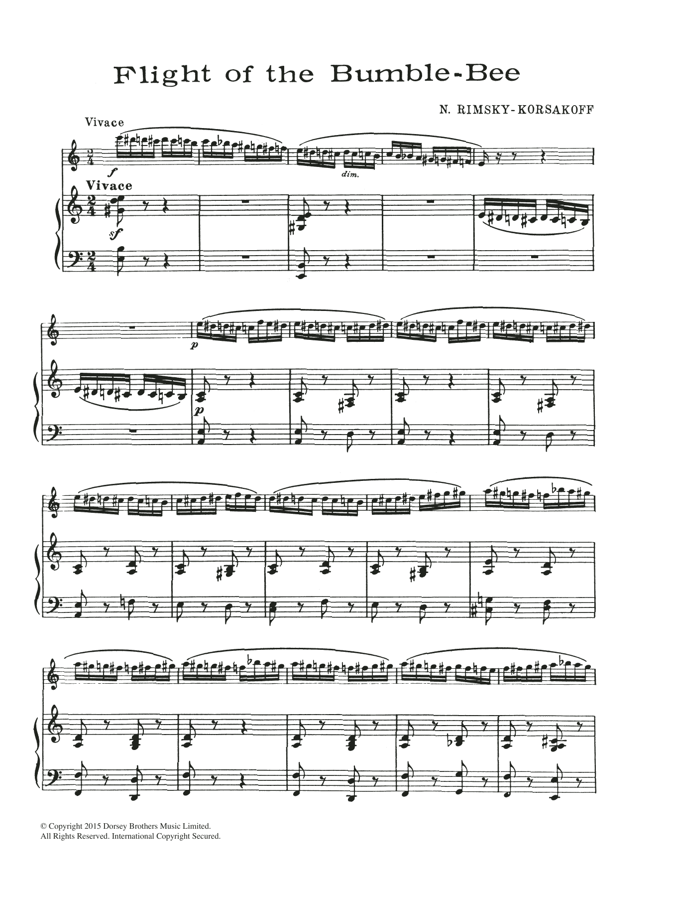 Download Nikolai Rimsky-Korsakov The Flight Of The Bumblebee (from The T Sheet Music