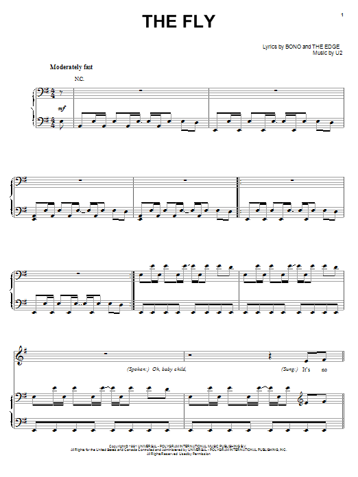Download U2 The Fly Sheet Music
