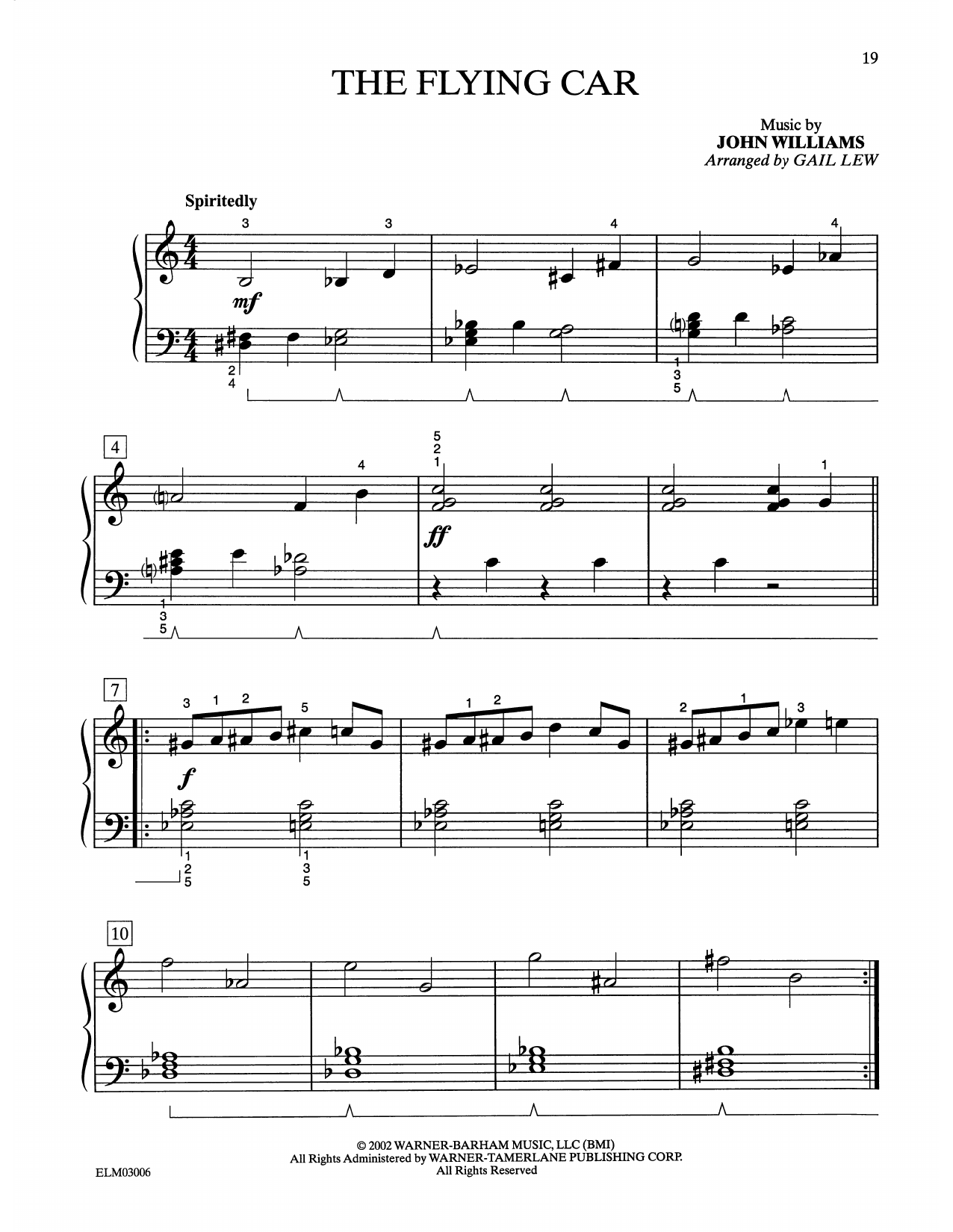 Download John Williams The Flying Car (from Harry Potter) (arr Sheet Music