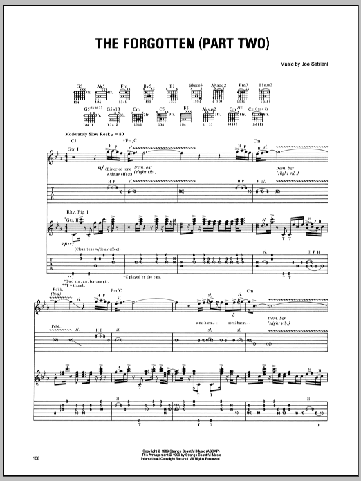 Download Joe Satriani The Forgotten (Part Two) Sheet Music