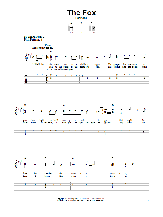 Download Traditional The Fox Sheet Music