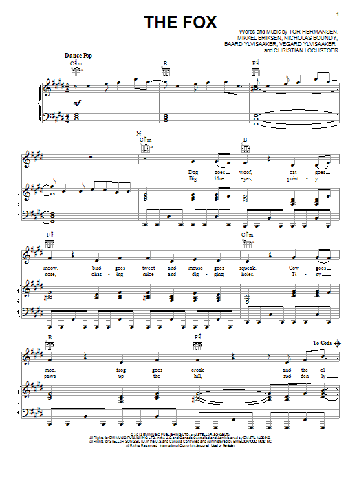 Download Ylvis The Fox Sheet Music