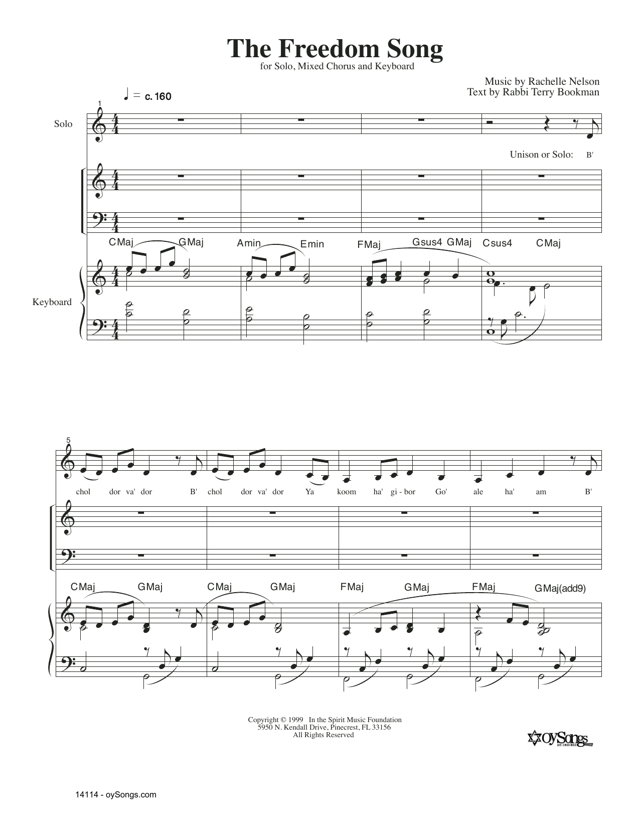 Download Rachelle Nelson The Freedom Song Sheet Music